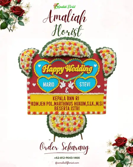 Papan Bunga Pernikahan Wujil